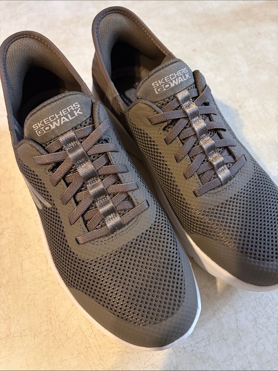 Skechers Shoes - Skechers GOwalk Womwns Charcoal Mesh Lace-Up Walking Sneakers